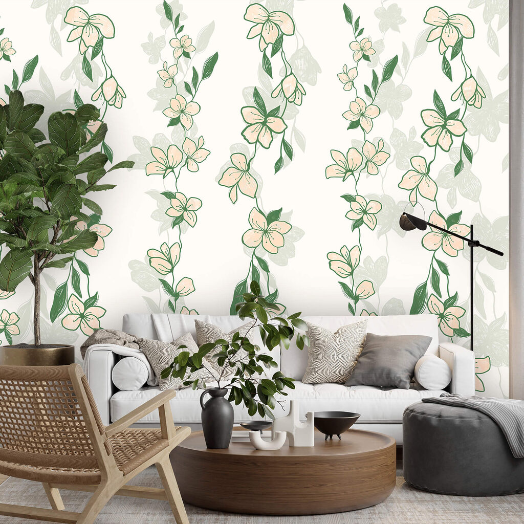 Ramos floridos em verde — interior 2