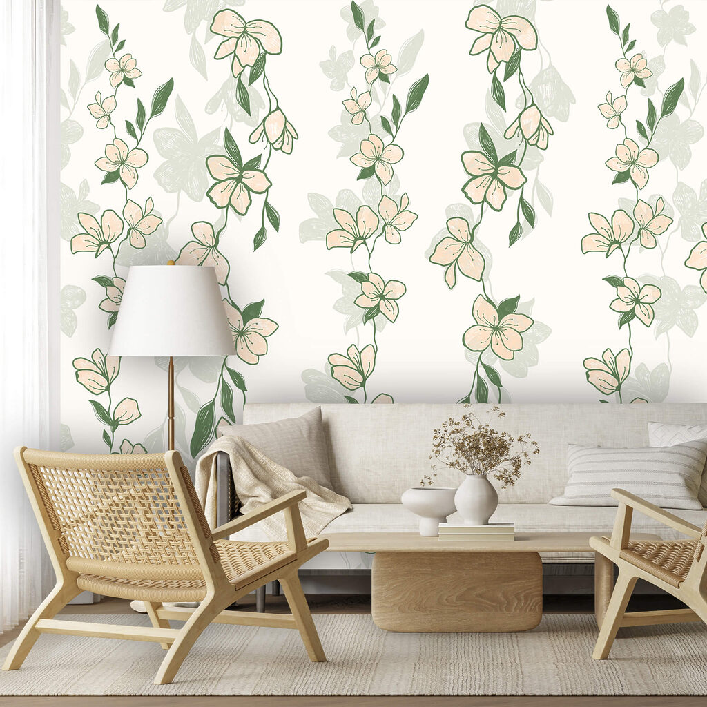 Ramos floridos em verde — interior 1