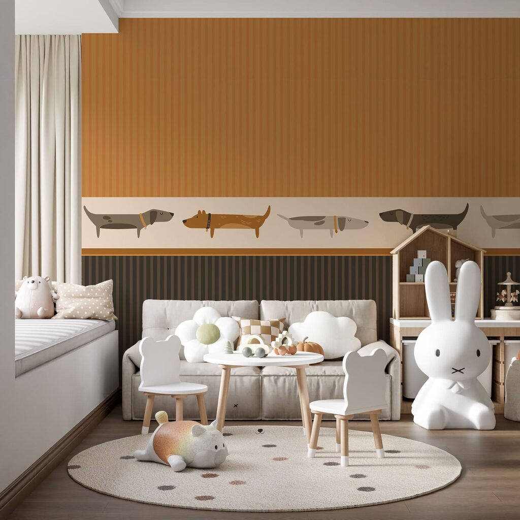 Teckels em fila — interior 1