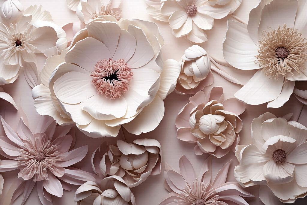 Flores em camadas — design completo