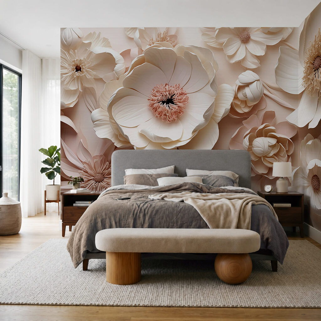 Flores em camadas num interior