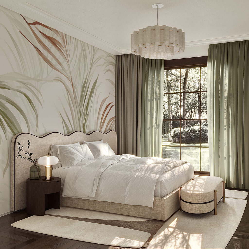 Palmas em verde-terra — interior 1