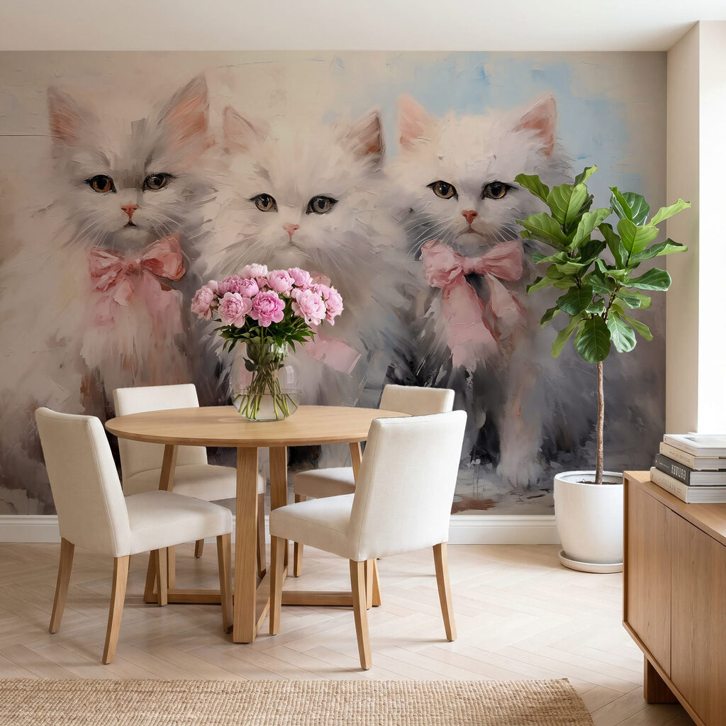 Três gatinhos com laços — interior 2