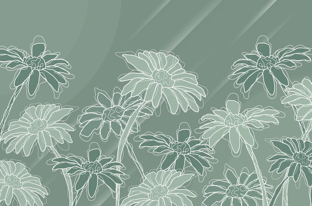 Linhas de flores brancas — design completo