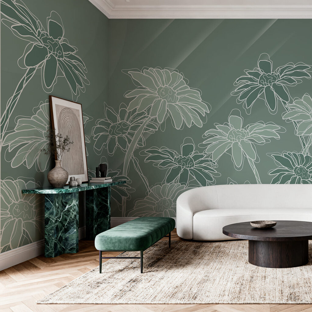 Linhas de flores brancas — interior 1