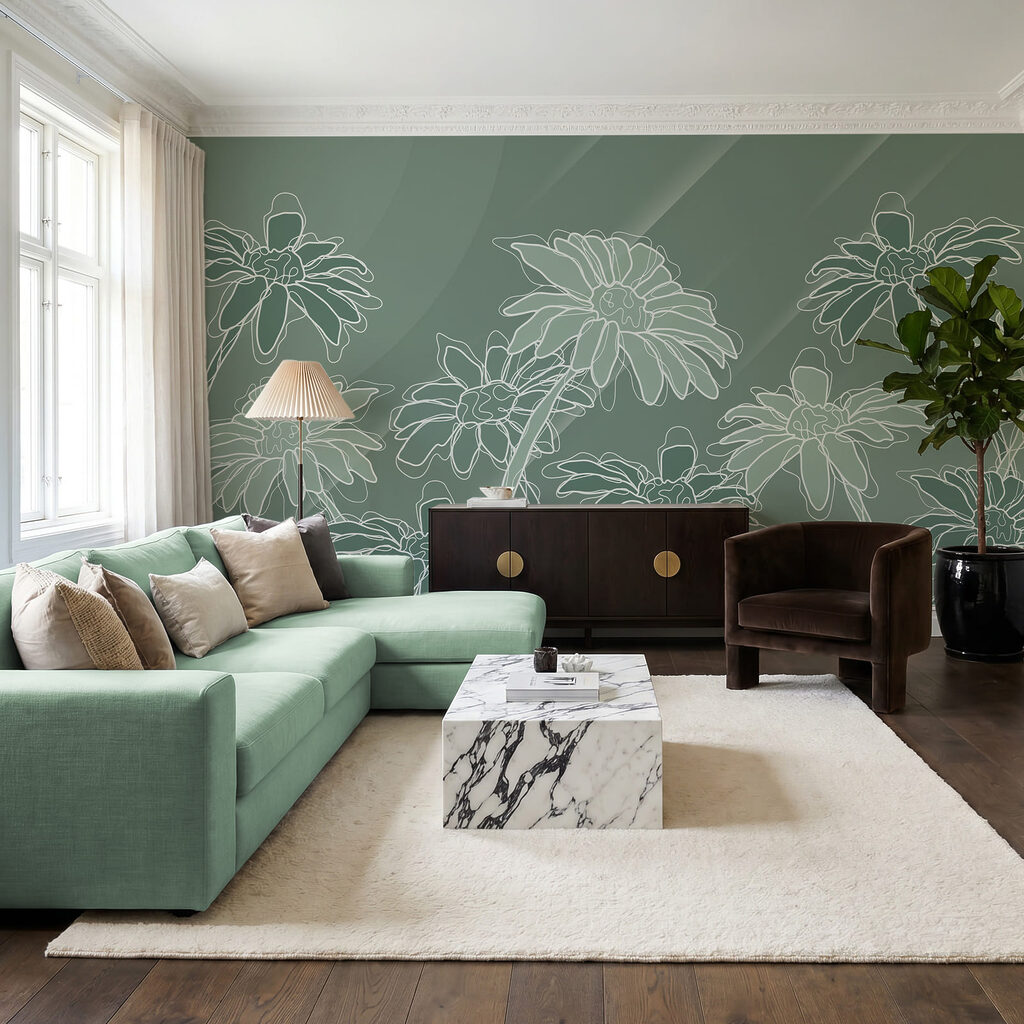 Linhas de flores brancas — interior 2