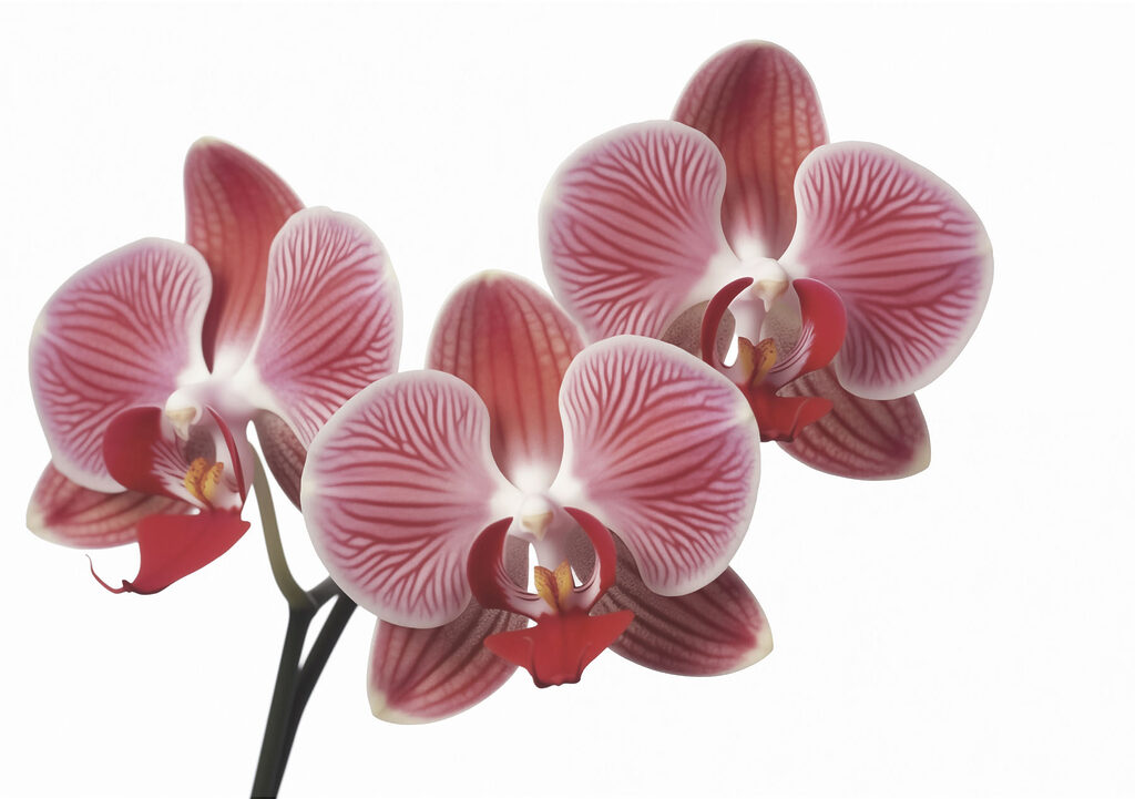 Orquídea rosa sobre branco — design completo