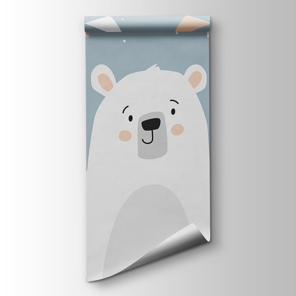 Urso branco com bandeirinhas — vista do produto