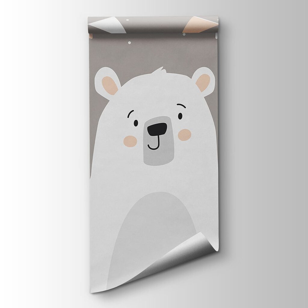 Urso branco com bandeirinhas — vista do produto
