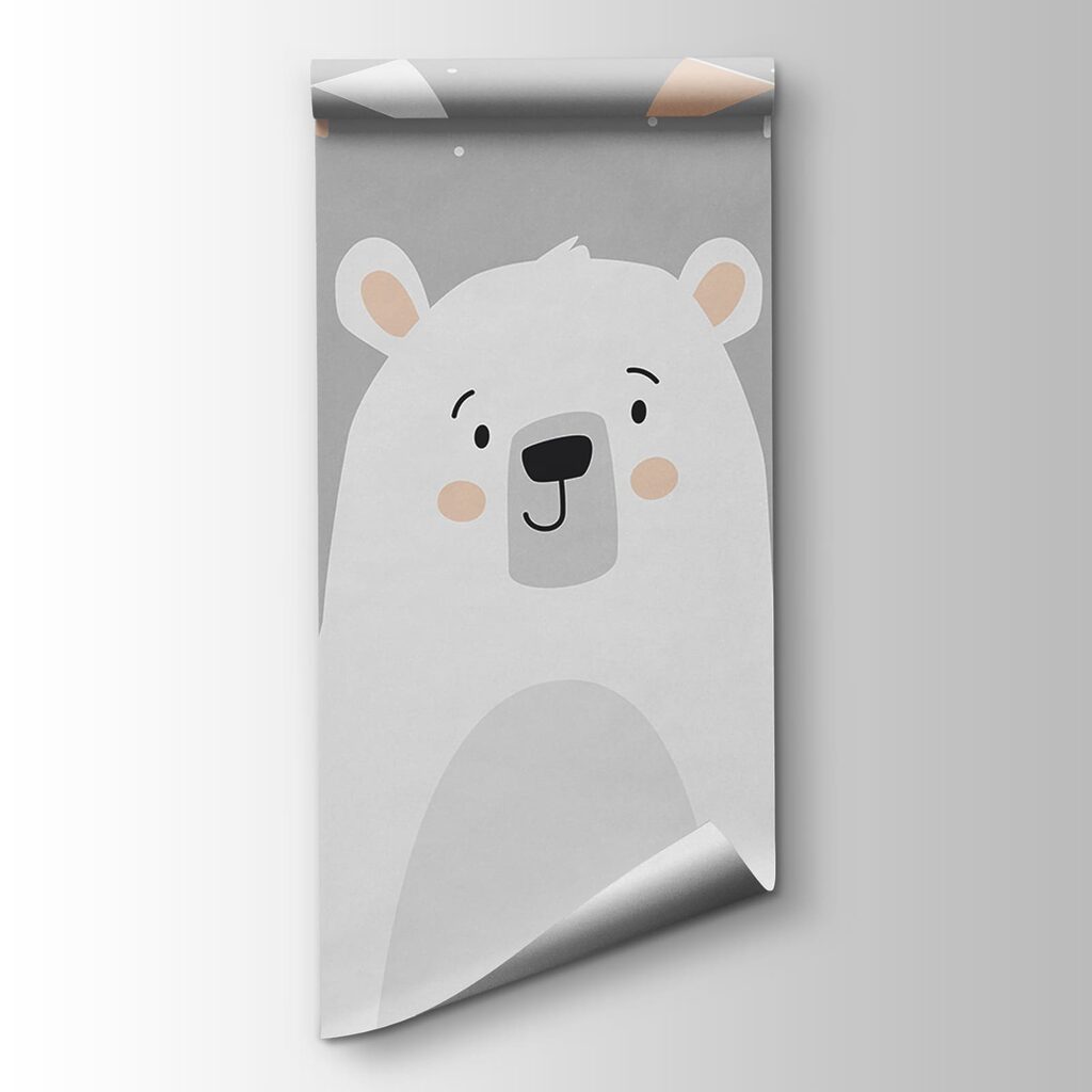 Urso branco com bandeirinhas — vista do produto