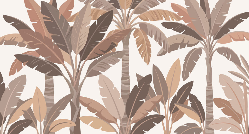 Folhas tropicais sobrepostas — design completo