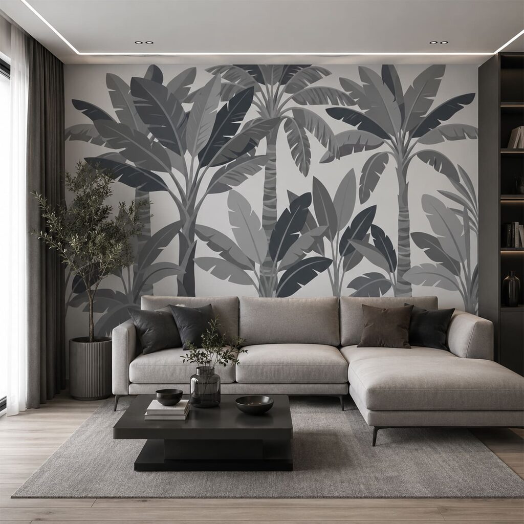 Folhas tropicais sobrepostas — interior 2
