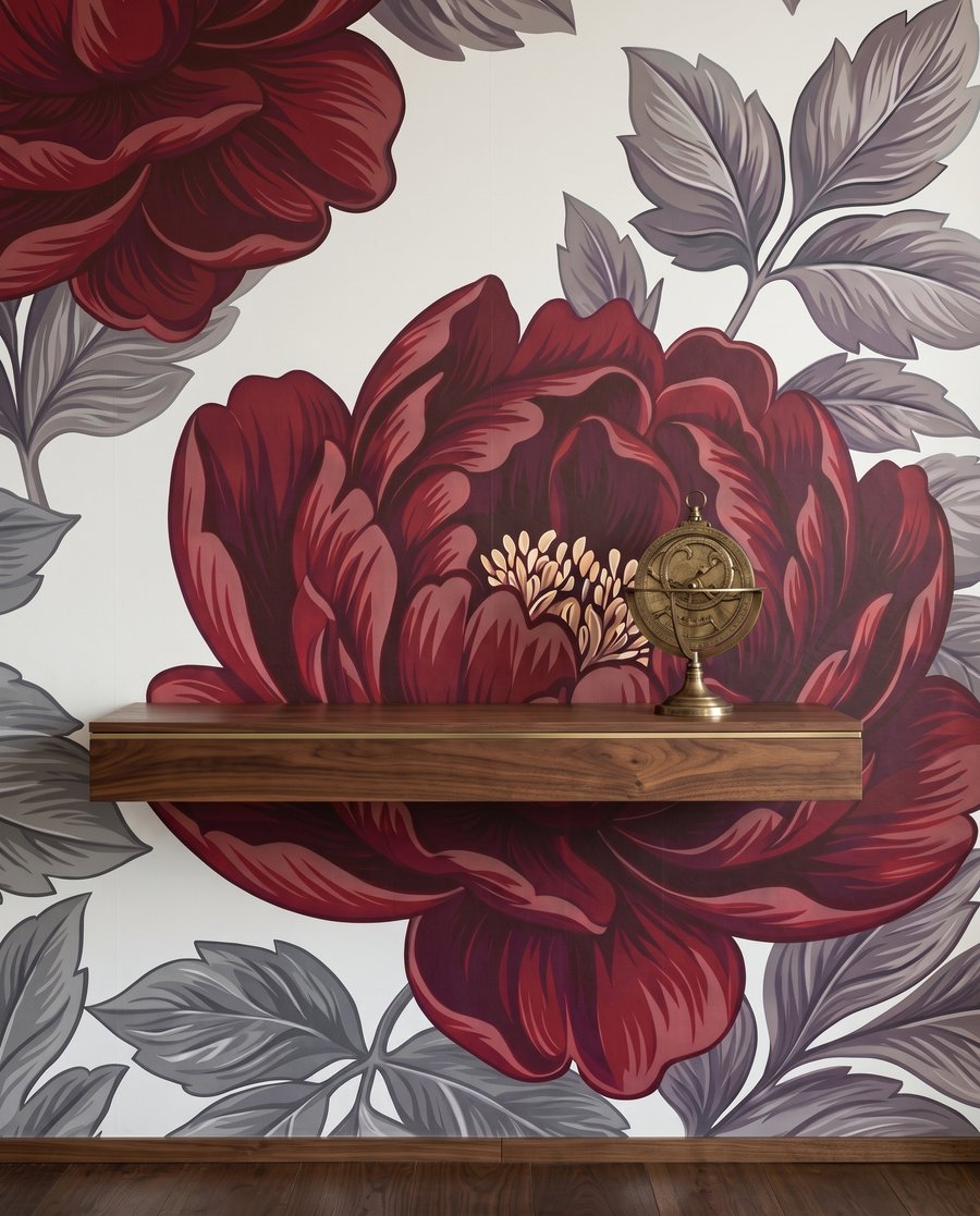 Flores vermelhas em branco — detalhe