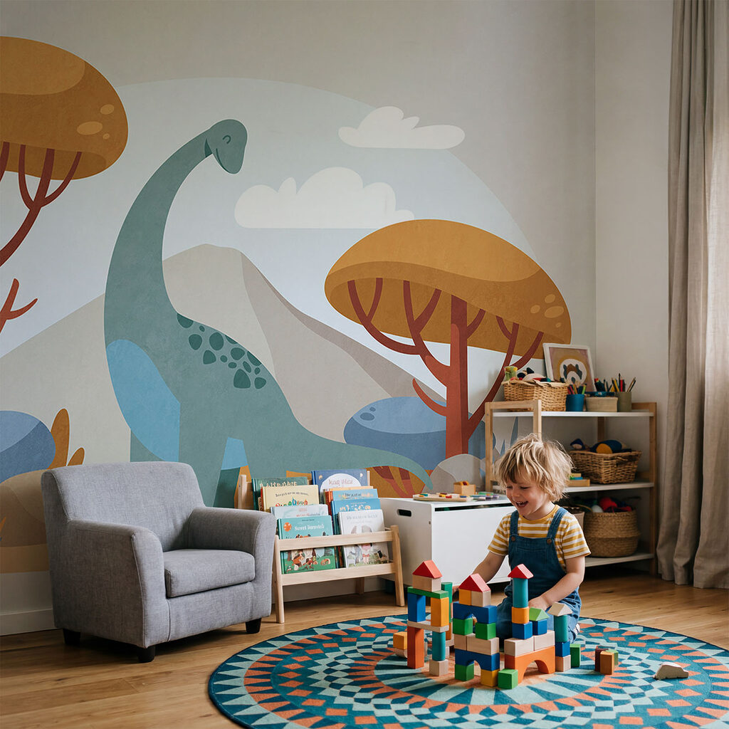 Dinossauro entre árvores — interior 2