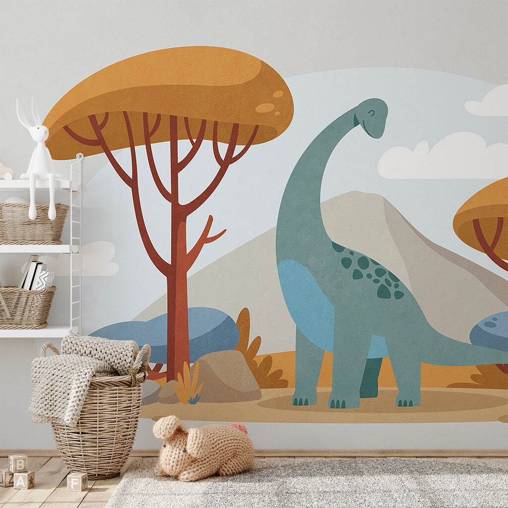 Dinossauro entre árvores — interior 1