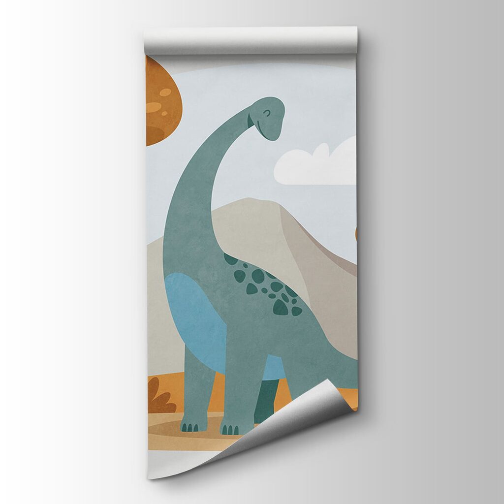 Dinossauro entre árvores — vista do produto