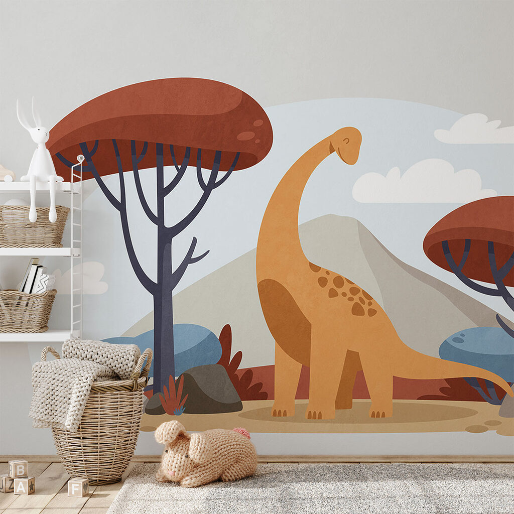 Dinossauro entre árvores — interior 2