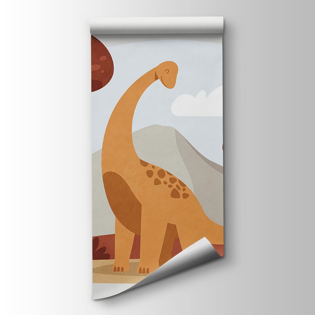 Dinossauro entre árvores — vista do produto