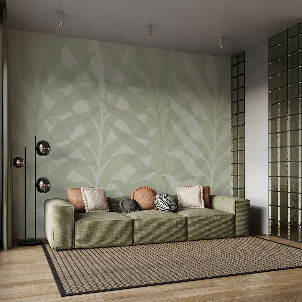 Folhas em repetição suave — interior 2