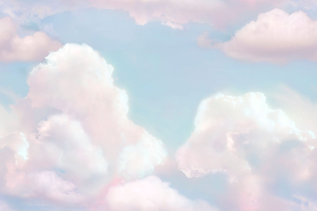 Nuvens em tons pastel — design completo
