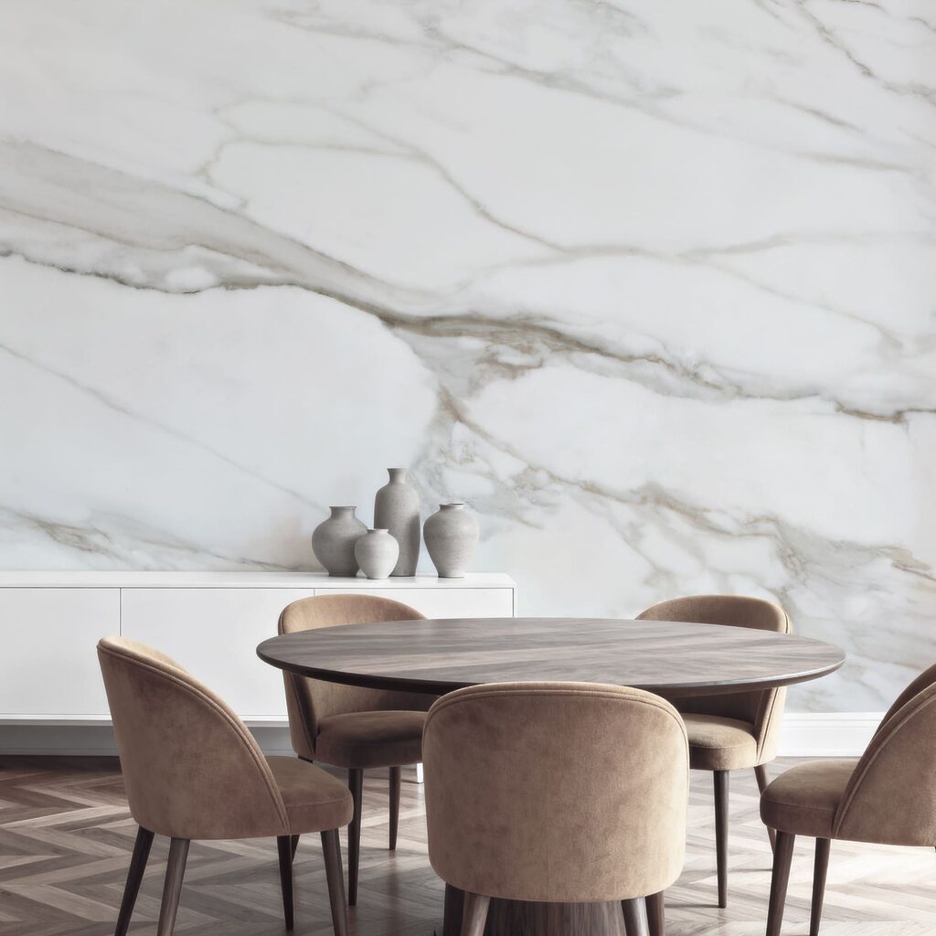 Veios cinzentos sobre branco — interior 1