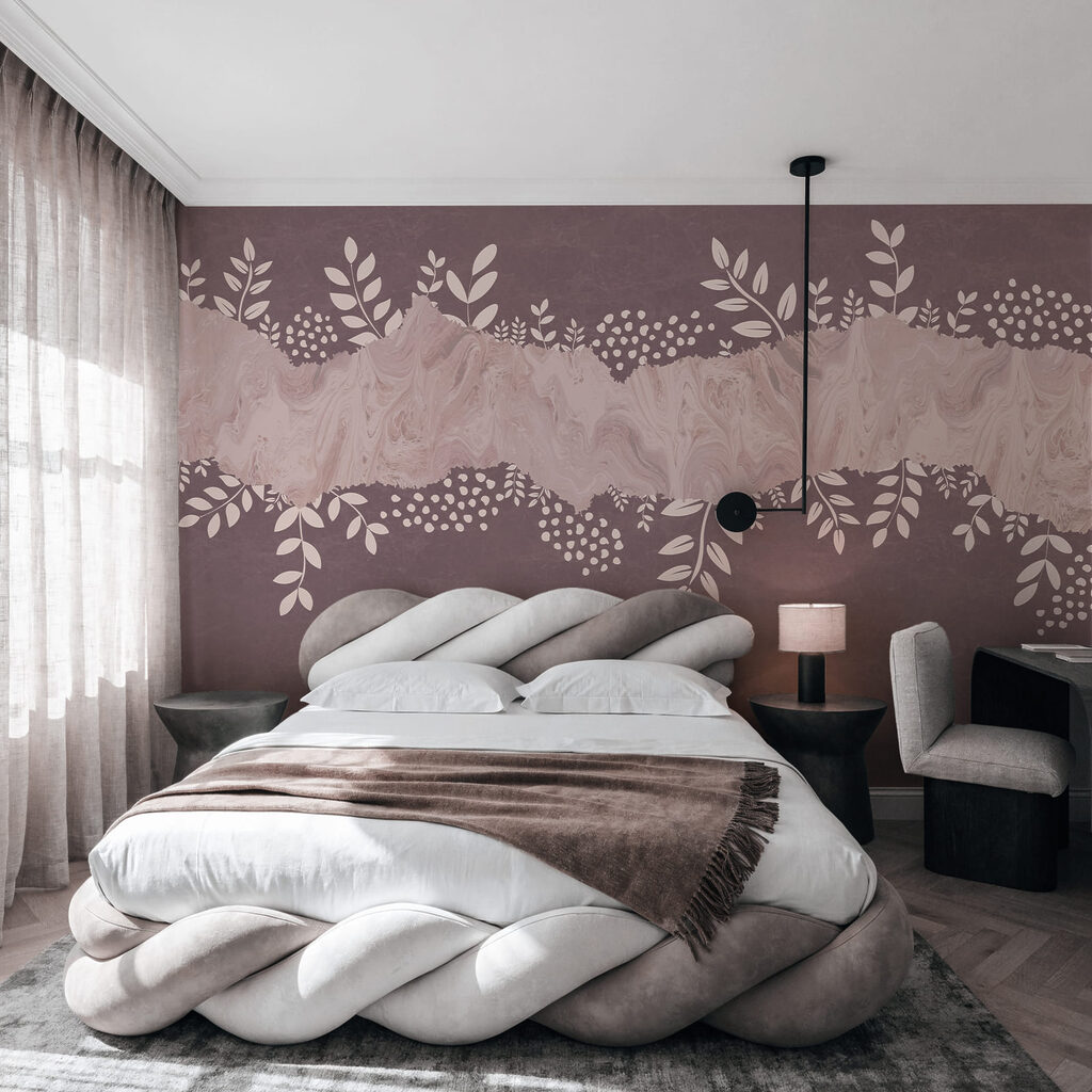 Folhas em faixa pintada — interior 1