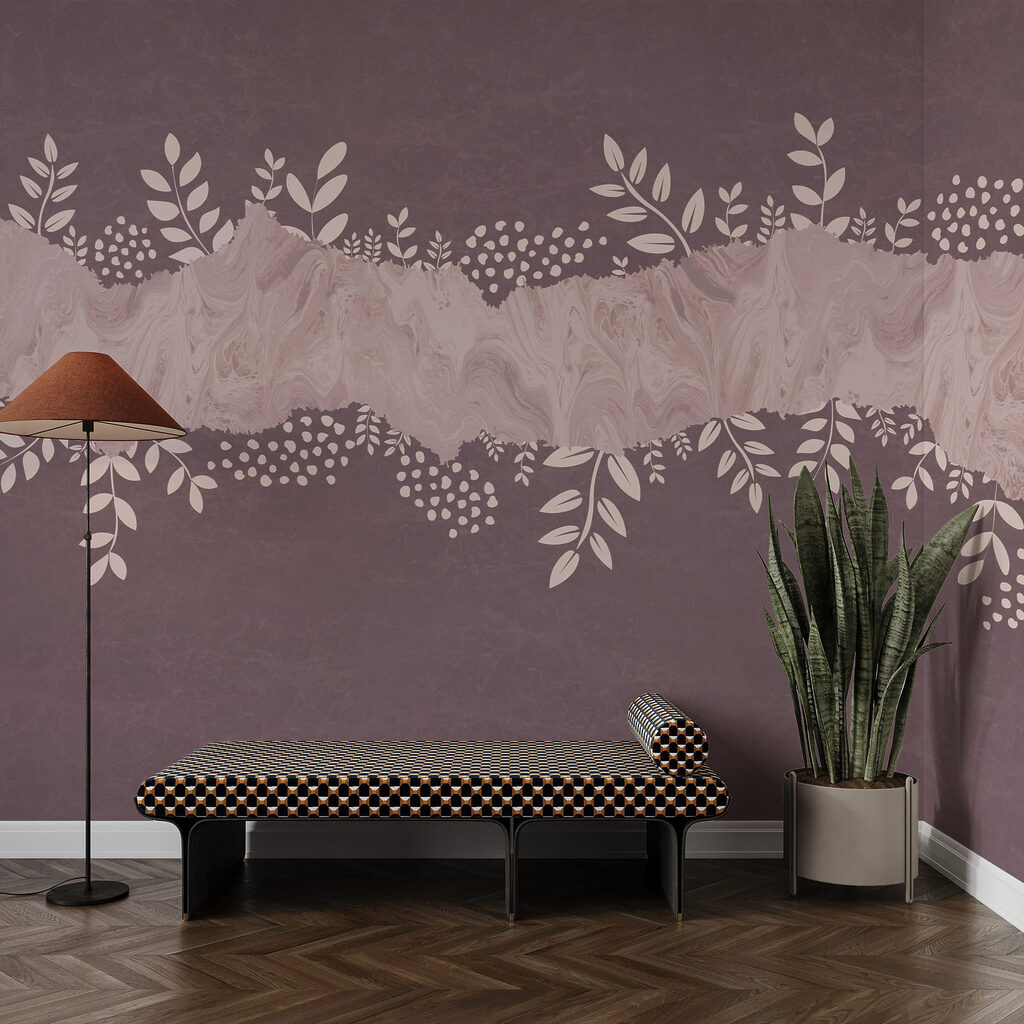 Folhas em faixa pintada — interior 3