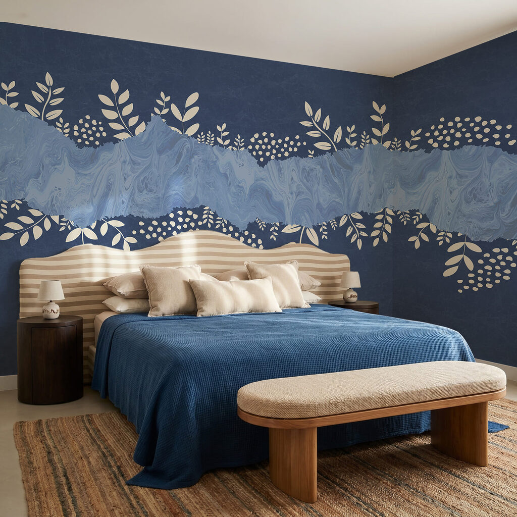 Folhas em faixa pintada — interior 2