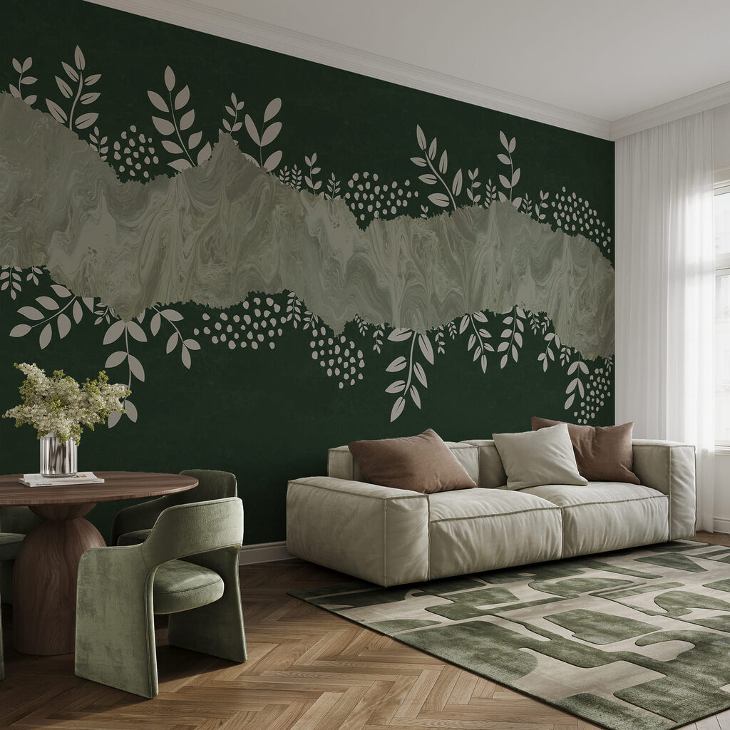 Folhas em faixa pintada — interior 1