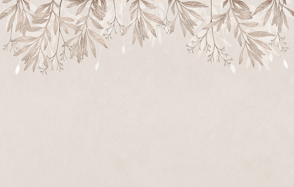 Folhas penduradas no topo — design completo