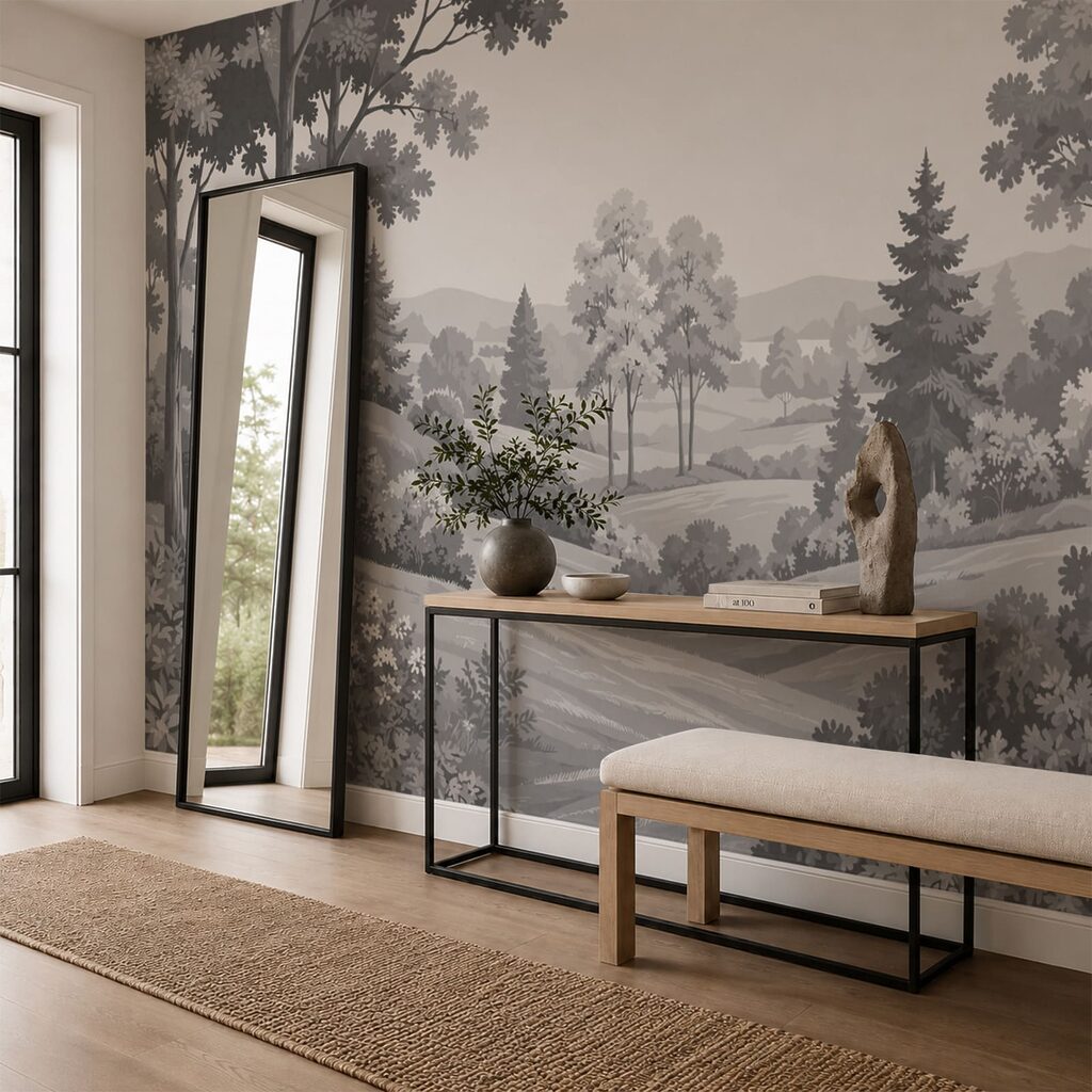 Paisagem de linhas cinzentas — interior 2