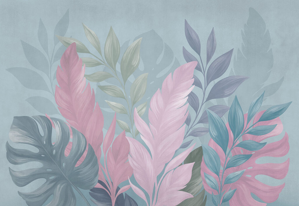 Folhas tropicais cor-de-rosa — design completo