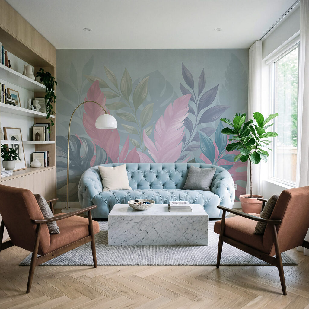 Folhas tropicais cor-de-rosa — interior 3