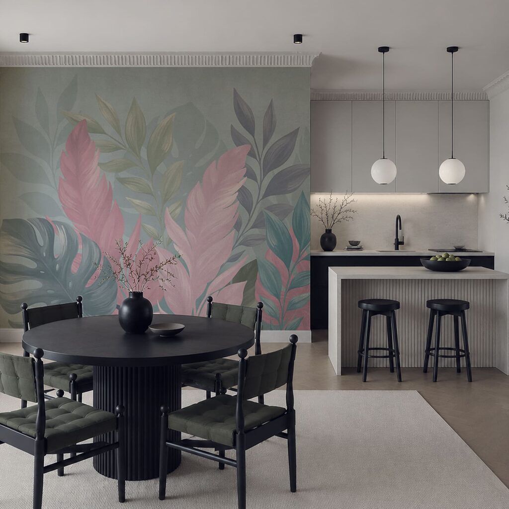 Folhas tropicais cor-de-rosa — interior 4
