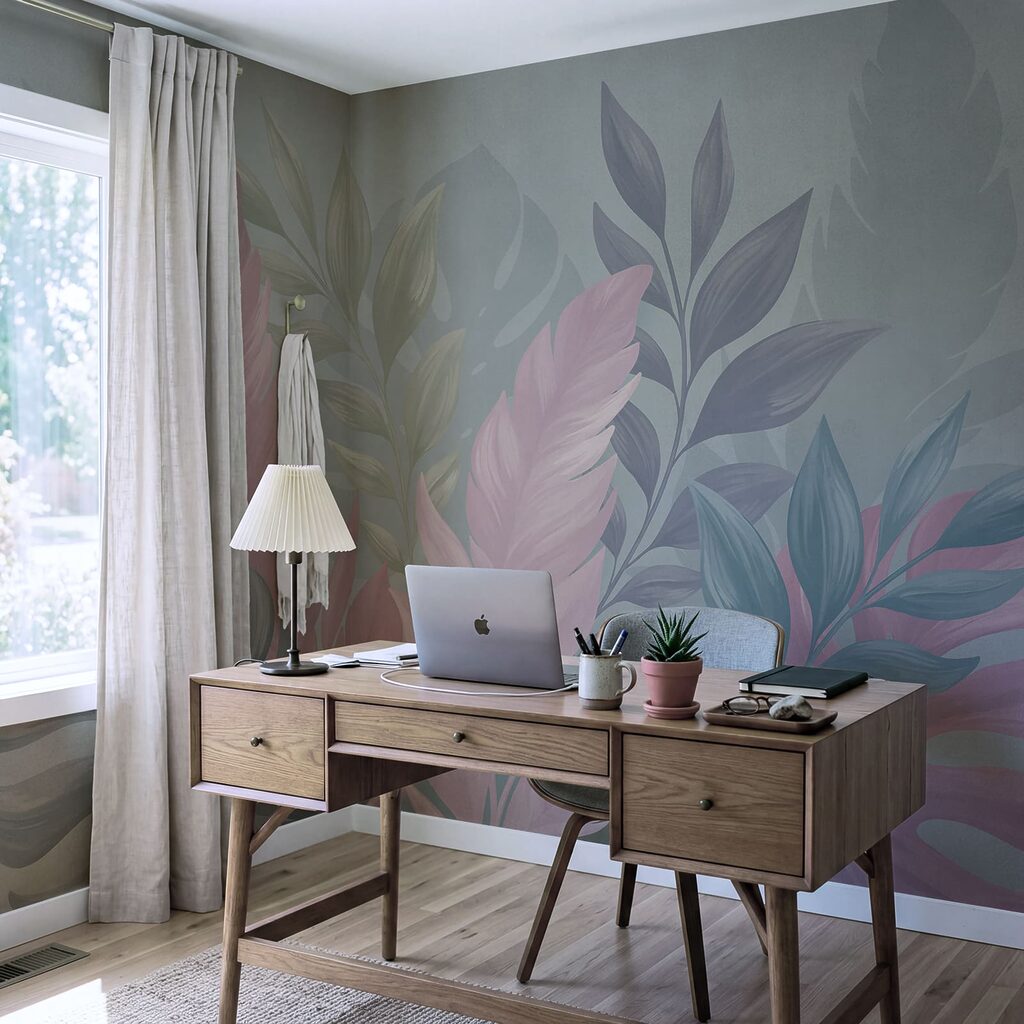 Folhas tropicais cor-de-rosa — interior 1