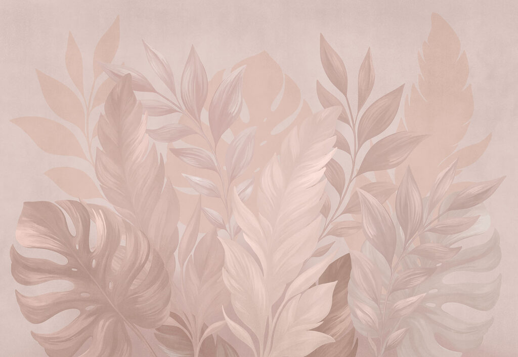 Folhas tropicais cor-de-rosa — design completo