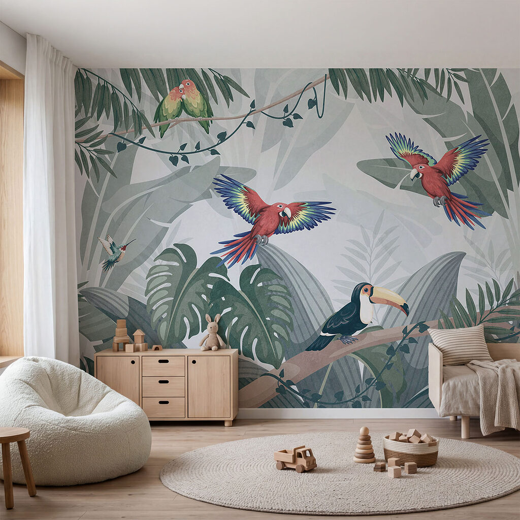 Papagaios e tucano — interior 1