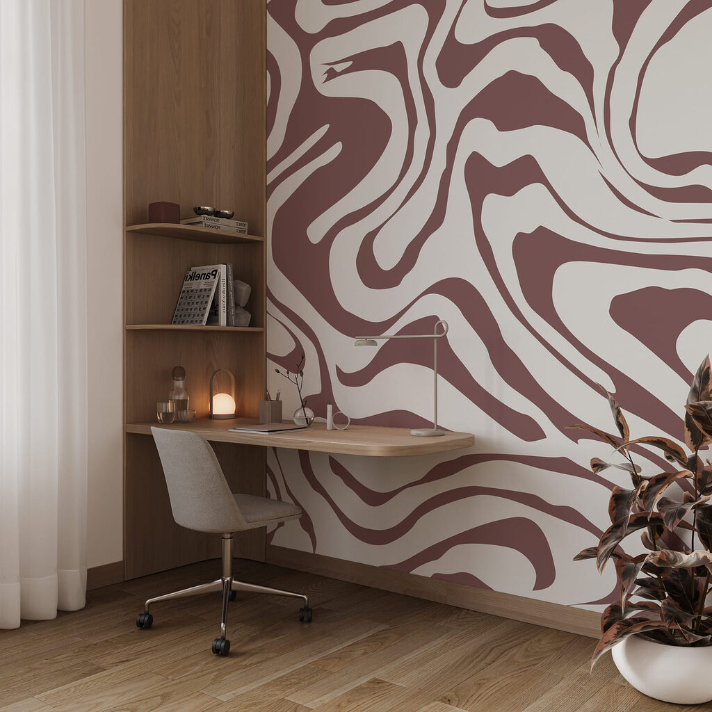 Linhas em ondas num interior
