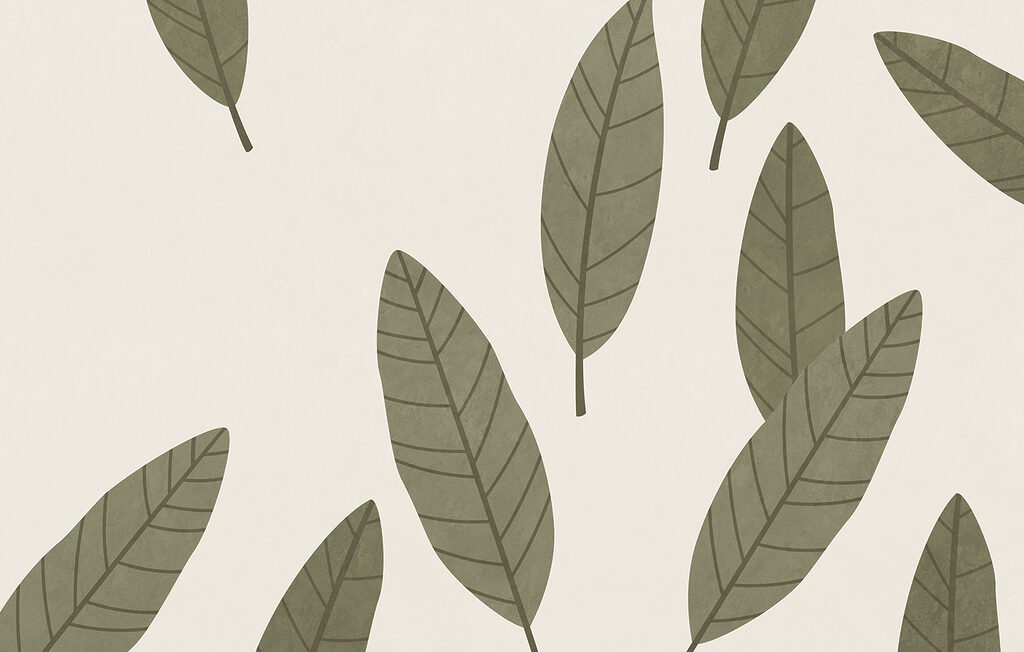 Folhas espalhadas — design completo