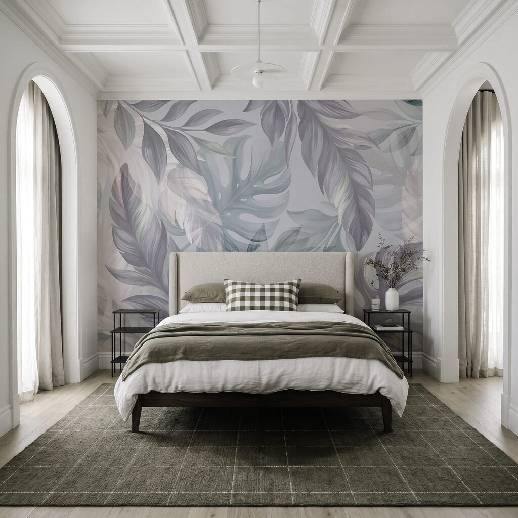 Folhas bege e rosa — interior 2