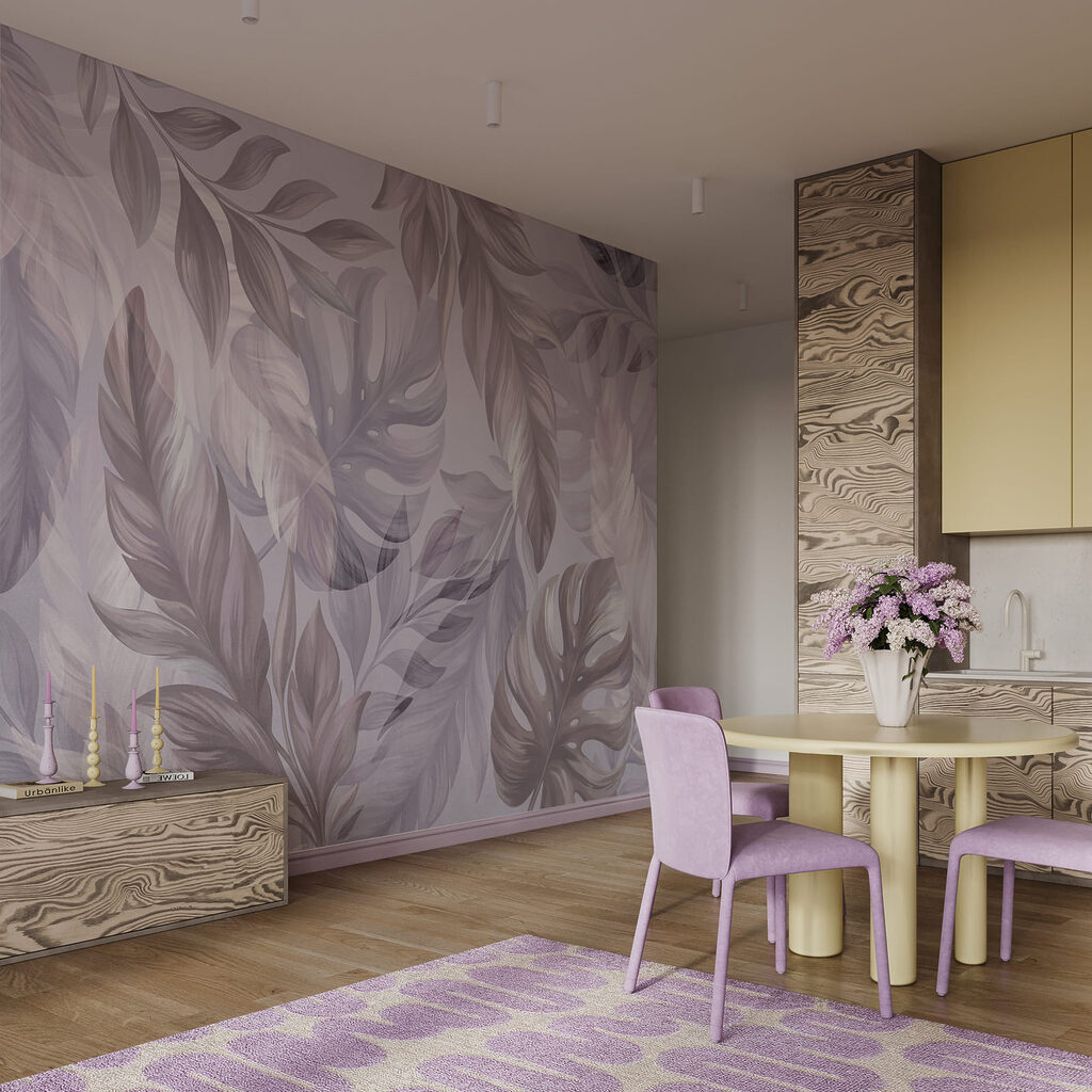 Folhas bege e rosa — interior 2