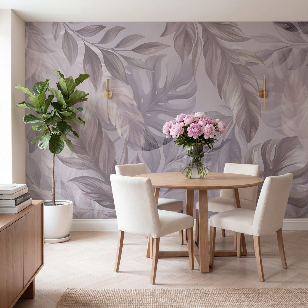 Folhas bege e rosa — interior 1