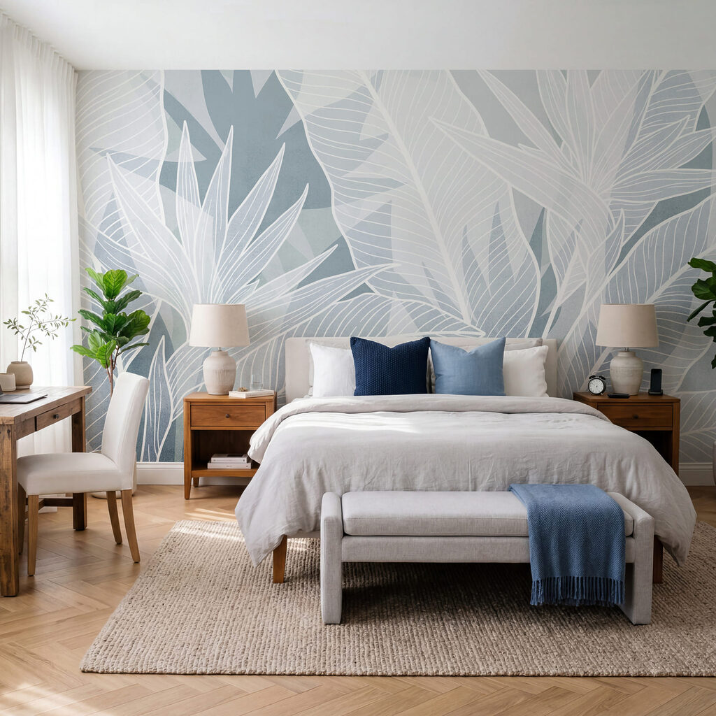 Folhas de contorno branco — interior 1