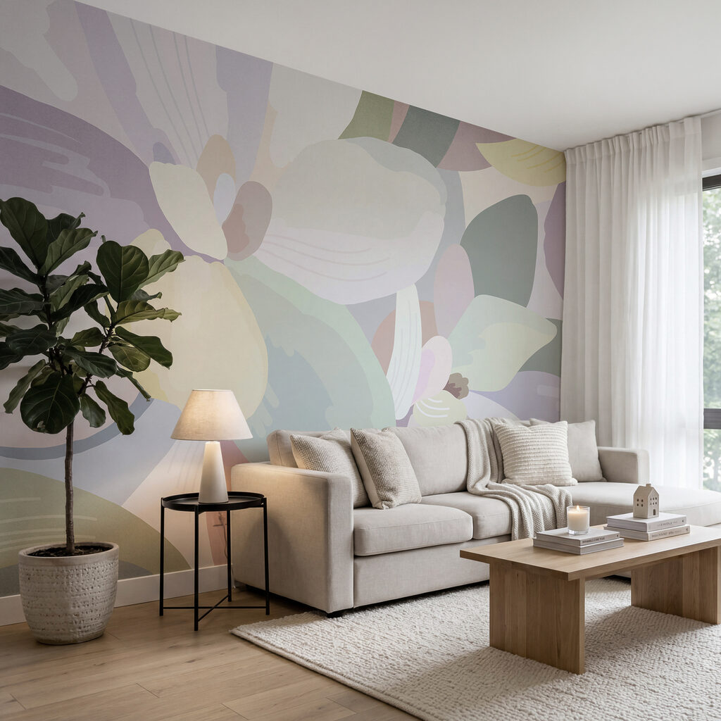 Flores em manchas suaves — interior 2