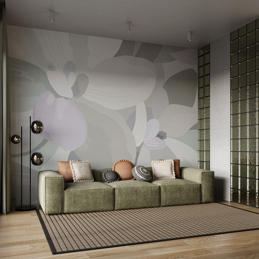 Flores em manchas suaves — interior 1