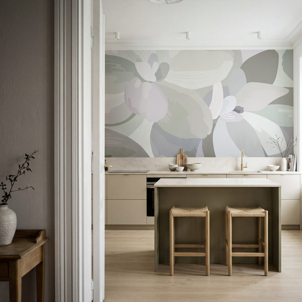 Flores em manchas suaves — interior 3