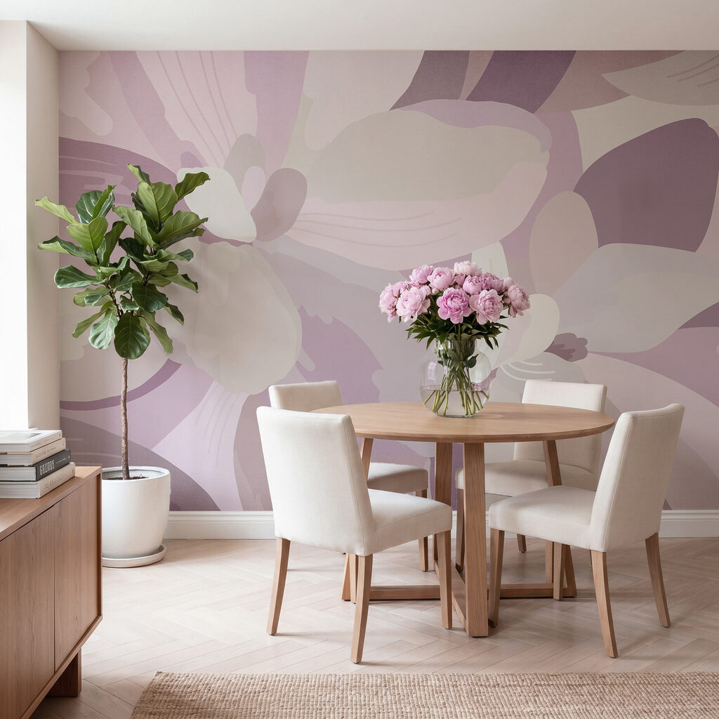 Flores em manchas suaves — interior 3