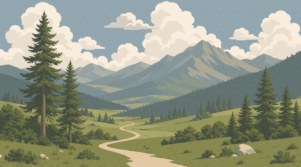 Caminho para as montanhas — design completo