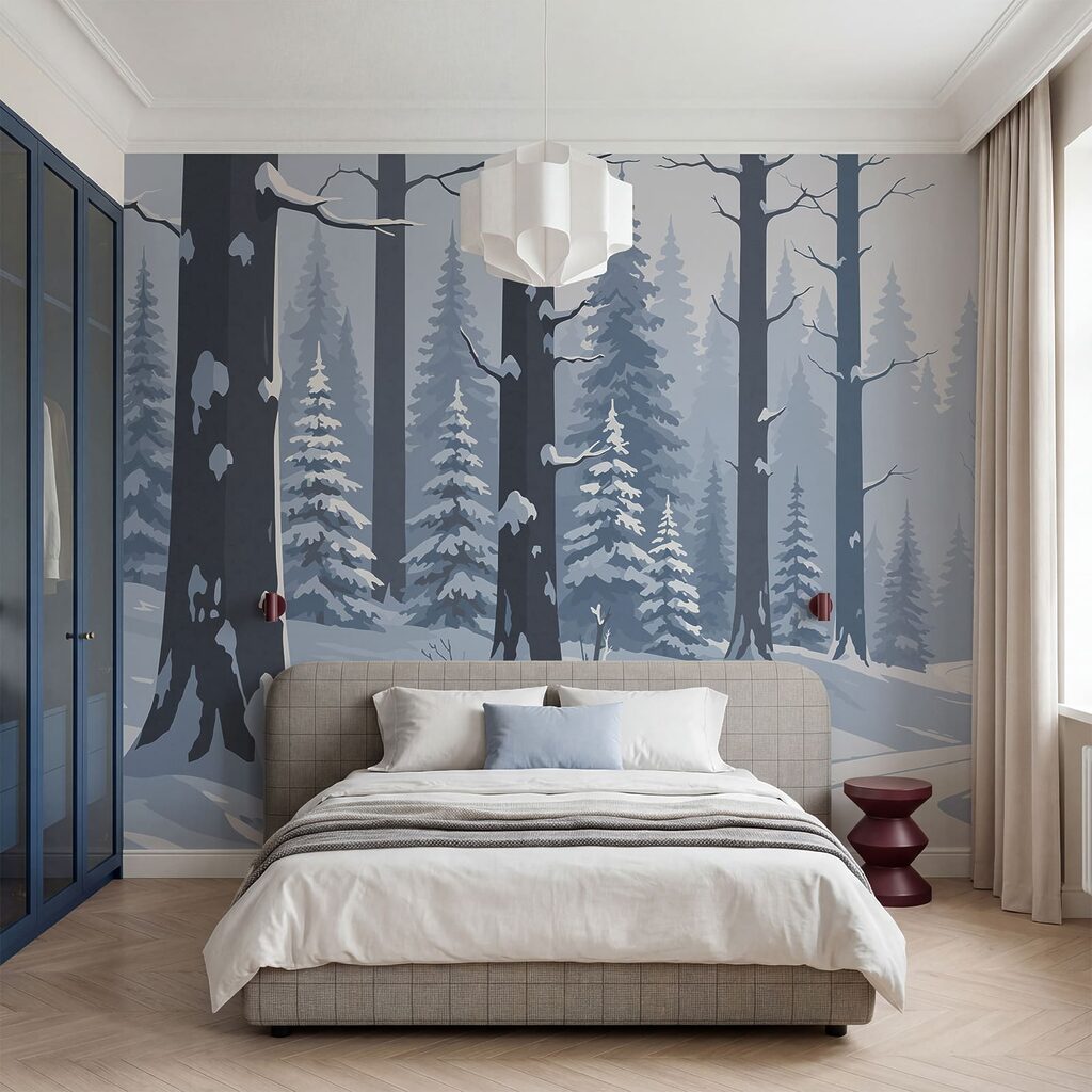 Caminho entre pinheiros nevados — interior 2
