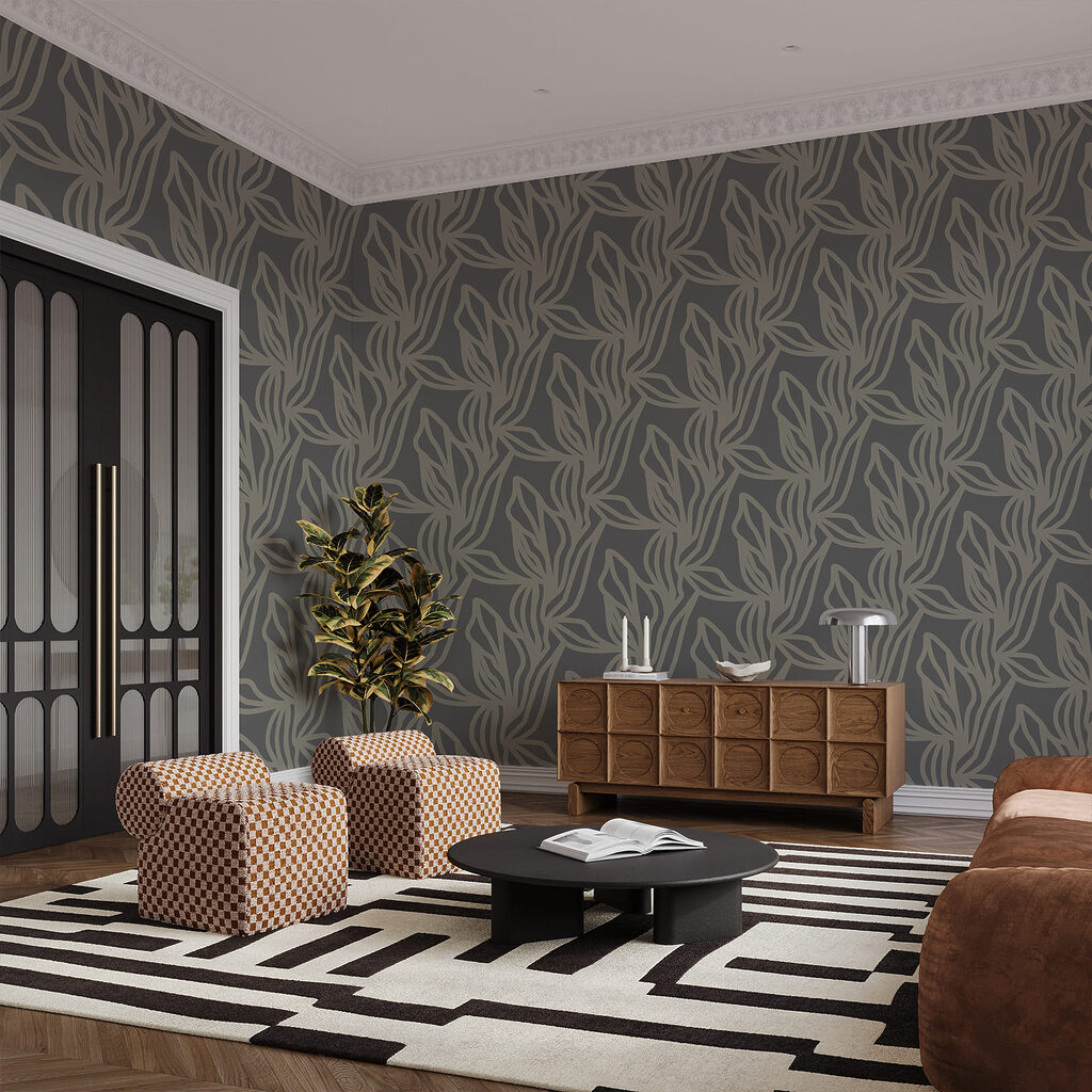 Folhas em linhas finas — interior 1